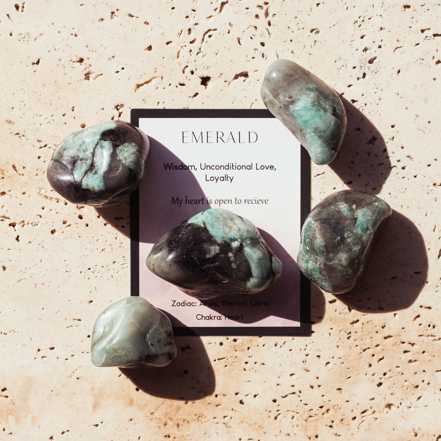 EMERALD TUMBLED STONES