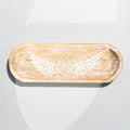Flat Wooden Incense Holder - Heart Wings
